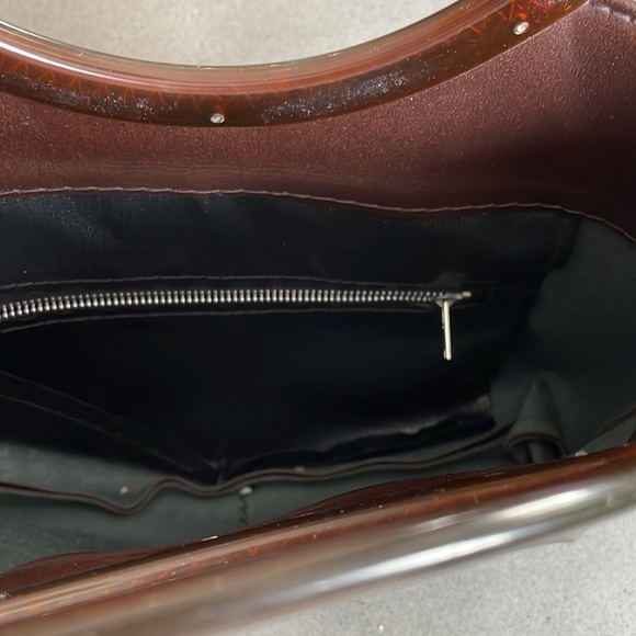 vintage tiny hard handle vegan leather bag - Picture 6 of 7